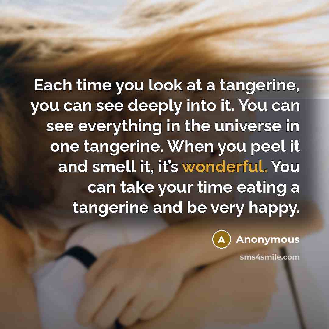 “Each time you look at a tangerine, you can see…” quote by Anonymous