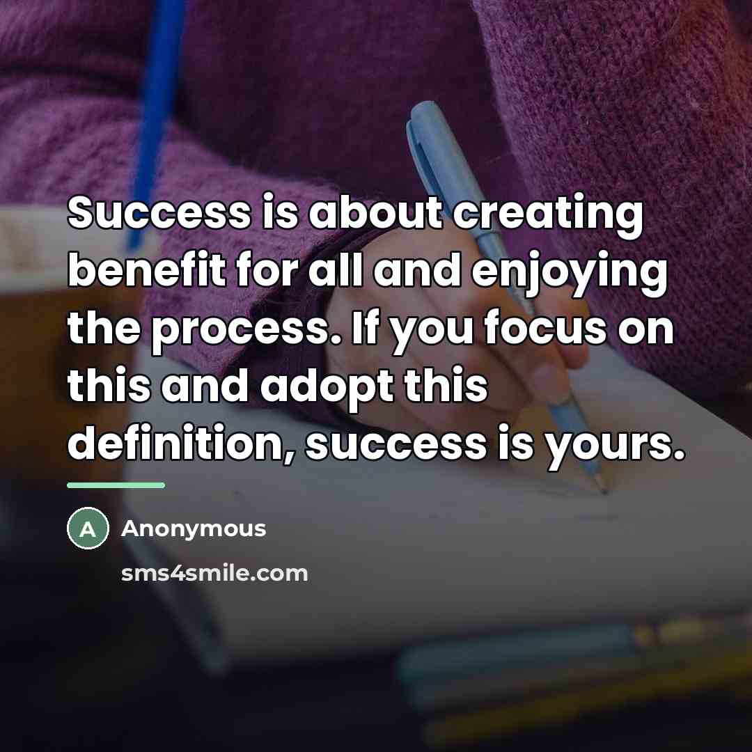 “Success is about creating benefit for all and enjoying the…” quote by Kelly Kim