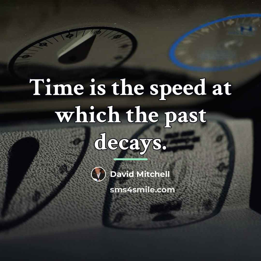 “Time is the speed at which the past decays.…” quote by David Mitchell
