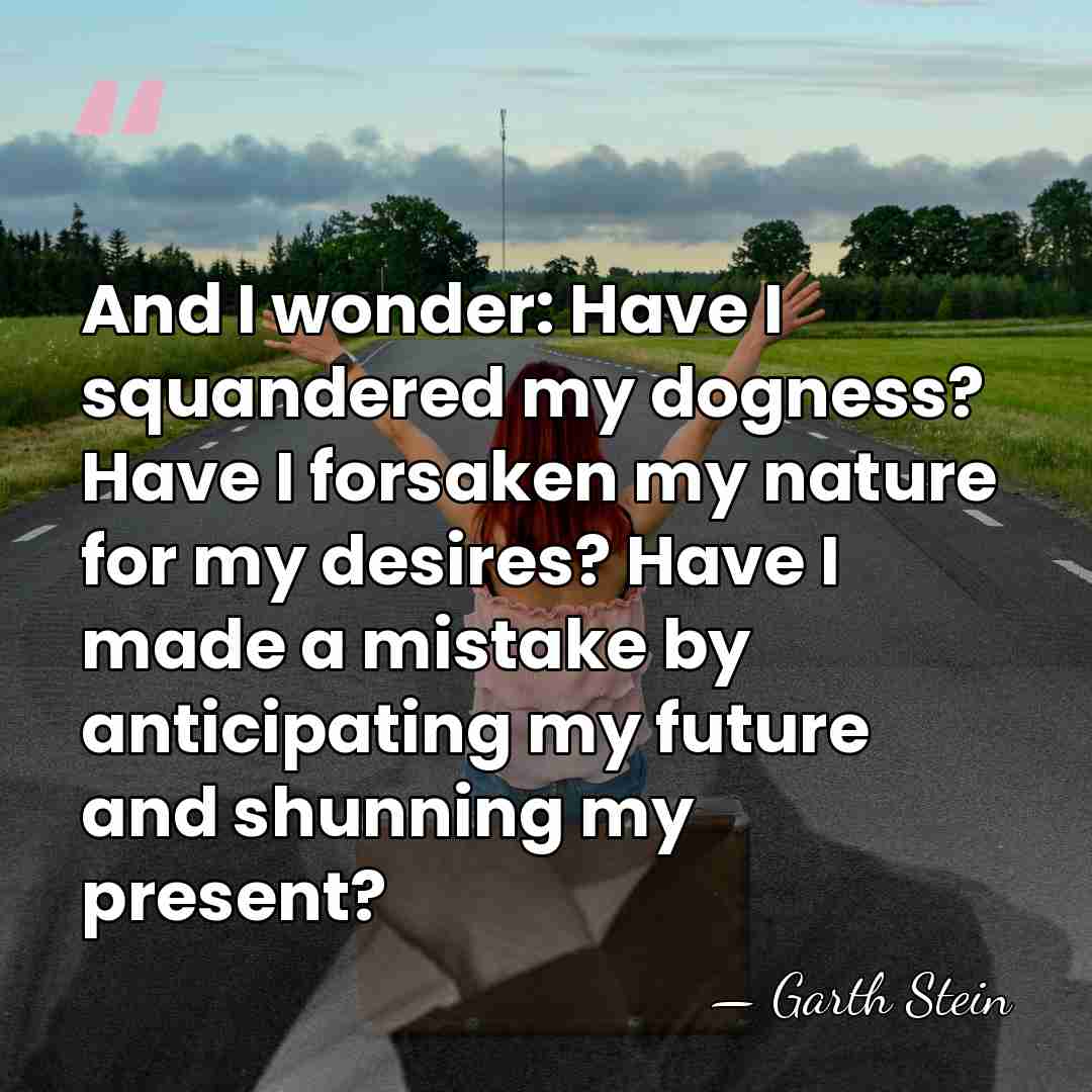 And I wonder: Have I squandered my dogness? Have I forsaken my&hellip; - Garth Stein