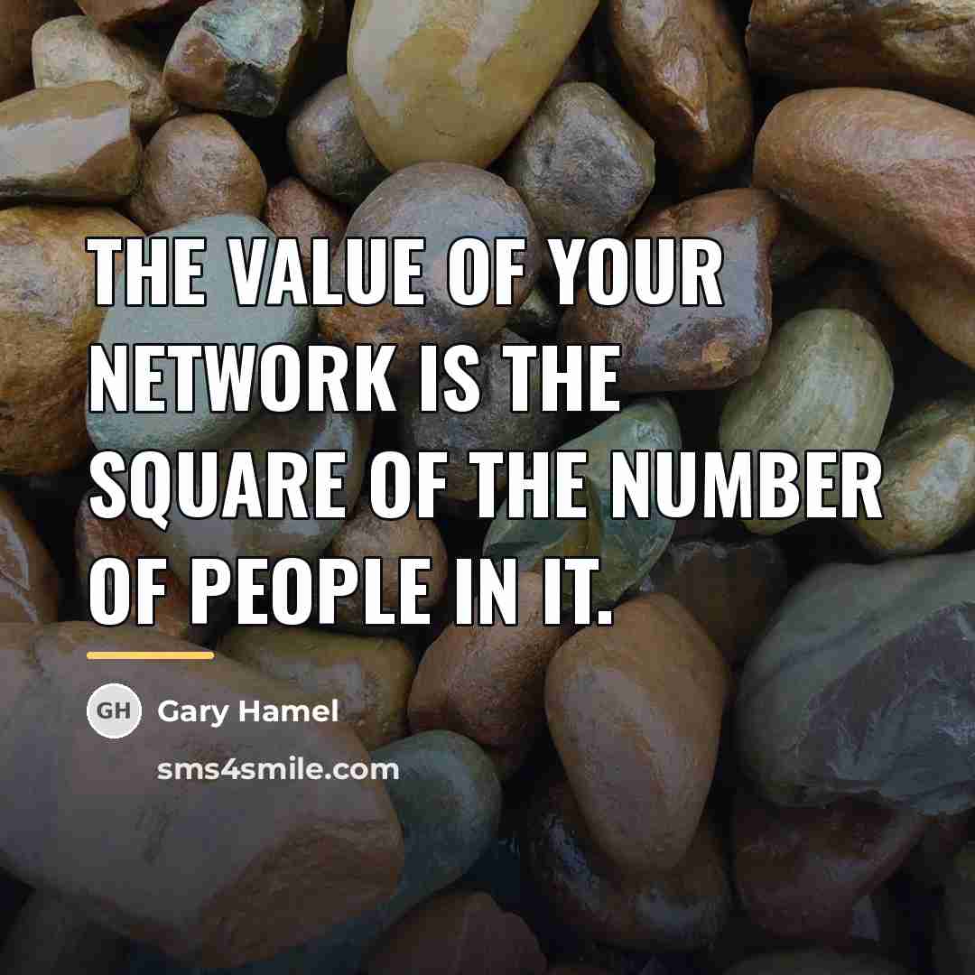 “The value of your network is the square of the…” quote by Gary Hamel