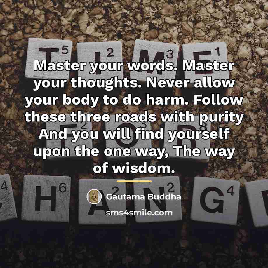 “Master your words. Master your thoughts. Never allow your body…” quote by Gautama Buddha