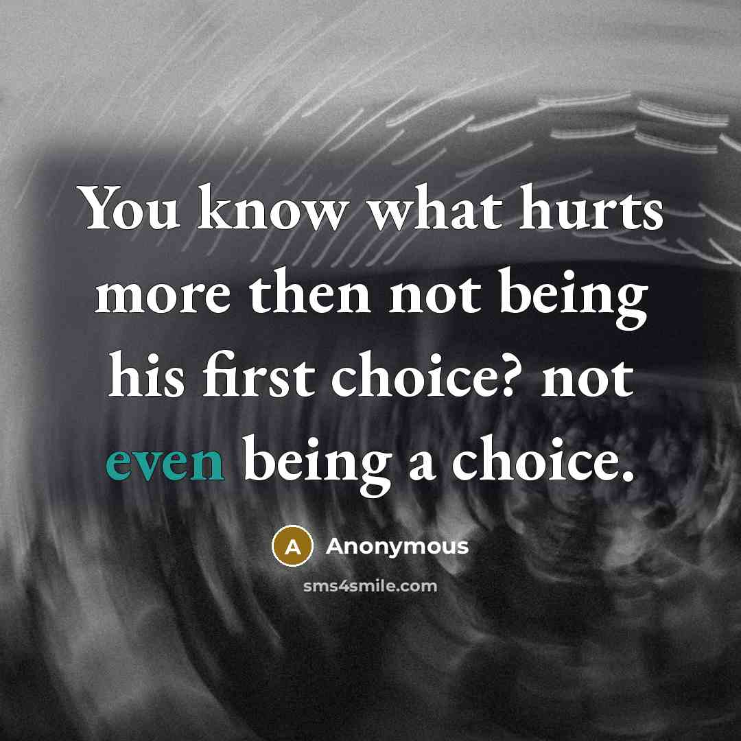 “You know what hurts more then not being his first…” quote by Anonymous