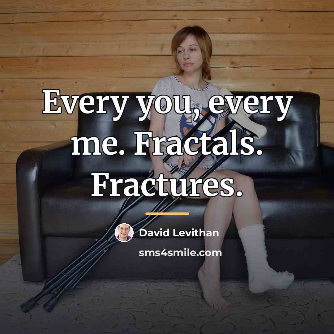 “Every you, every me. Fractals. Fractures.…” quote by David Levithan