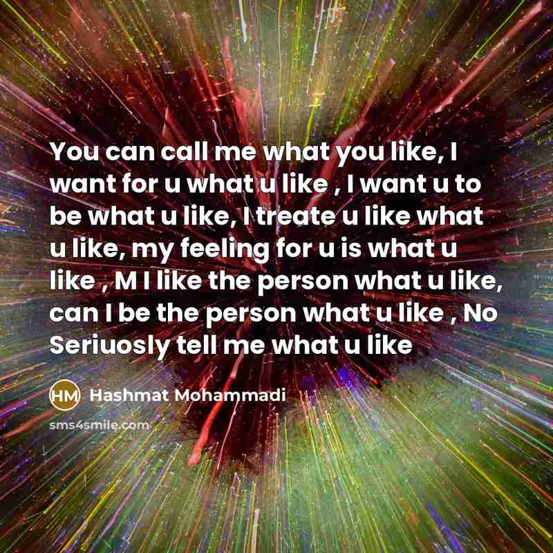 “You can call me what you like, I want for…” quote by Hashmat Mohammadi
