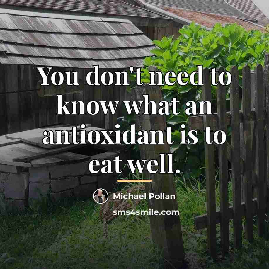 “You don't need to know what an antioxidant is to…” quote by Michael Pollan