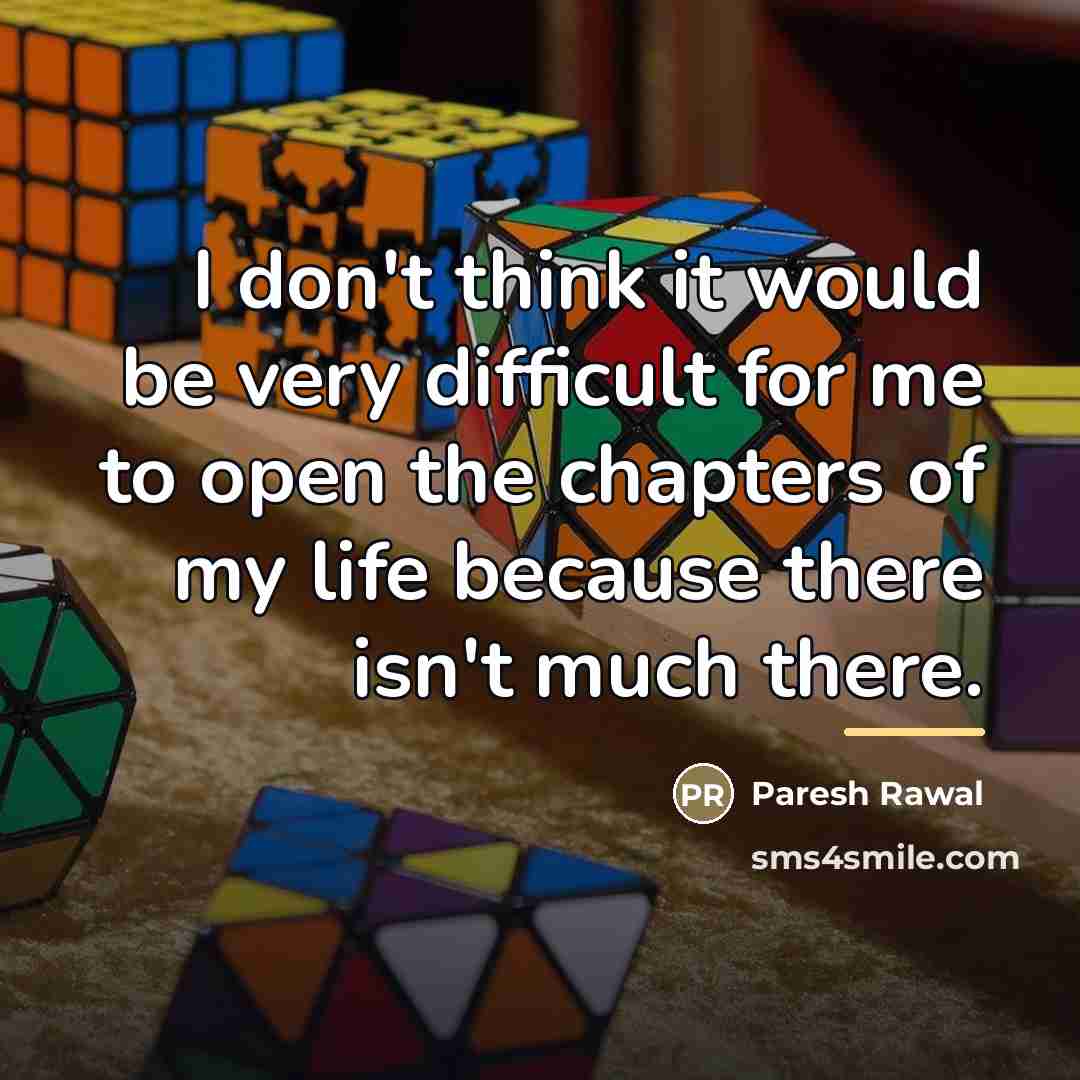 “I don't think it would be very difficult for me…” quote by Paresh Rawal