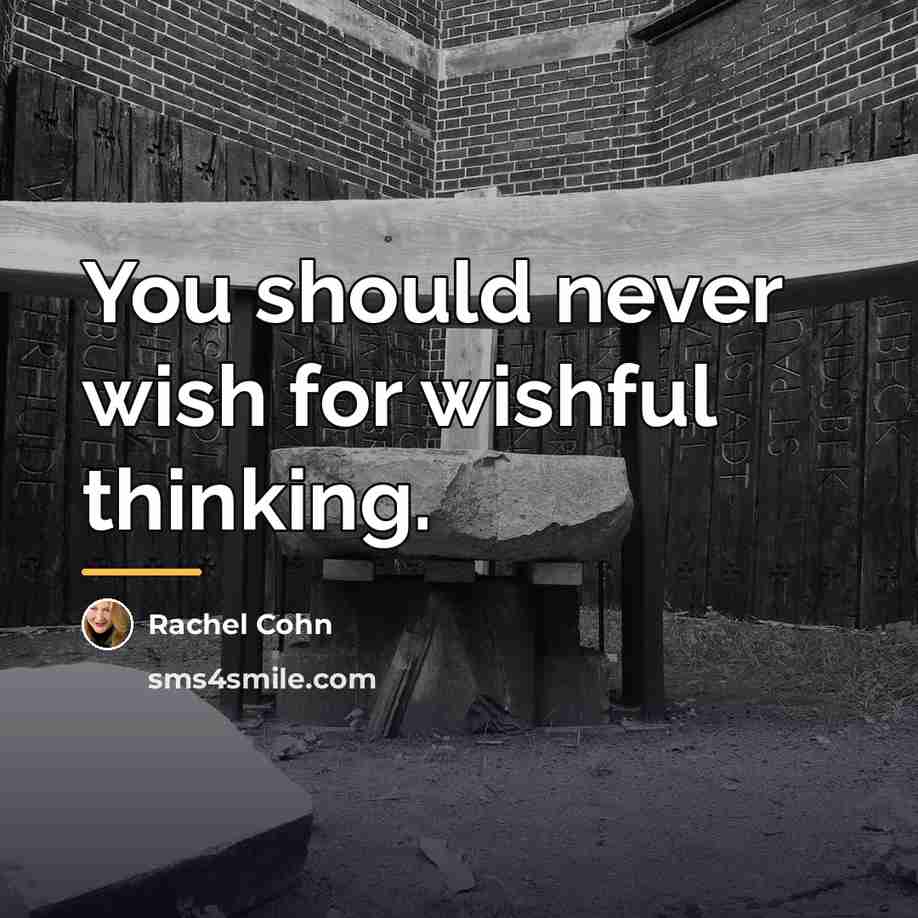 “You should never wish for wishful thinking.…” quote by Rachel Cohn