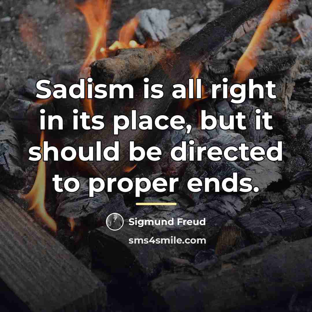 “Sadism is all right in its place, but it should…” quote by Sigmund Freud