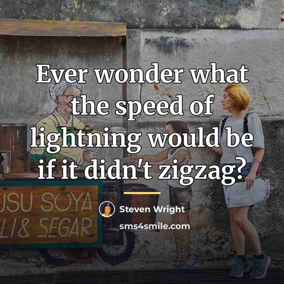 “Ever wonder what the speed of lightning would be if…” quote by Steven Wright