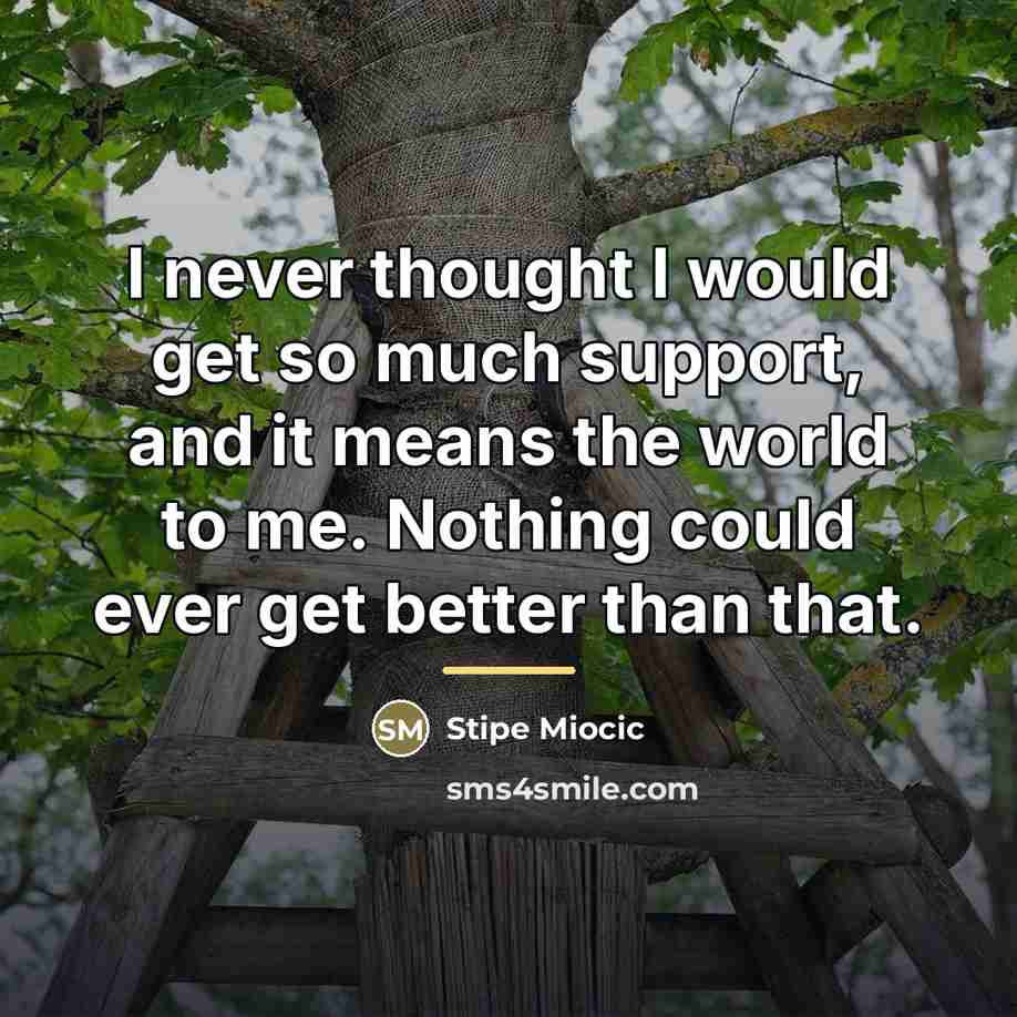 “I never thought I would get so much support, and…” quote by Stipe Miocic