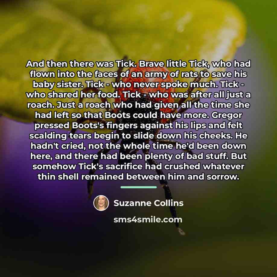 “And then there was Tick. Brave little Tick, who had…” quote by Suzanne Collins