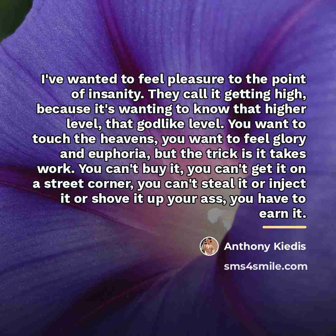 “I've wanted to feel pleasure to the point of insanity.…” quote by Anthony Kiedis