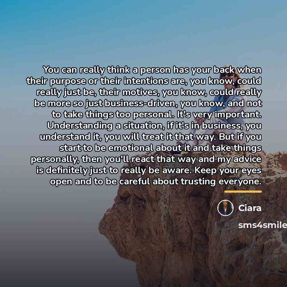 “You can really think a person has your back when…” quote by Ciara