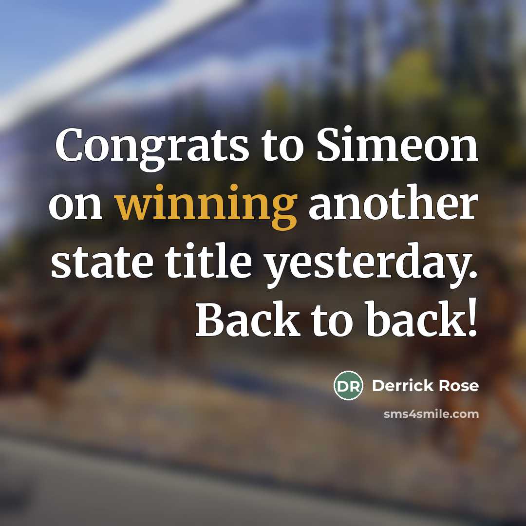 “Congrats to Simeon on winning another state title yesterday. Back…” quote by Derrick Rose