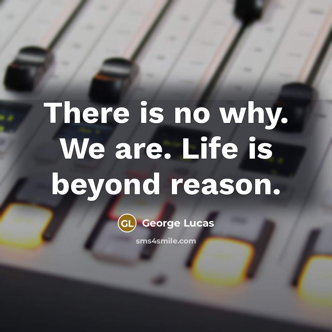 “There is no why. We are. Life is beyond reason.…” quote by George Lucas