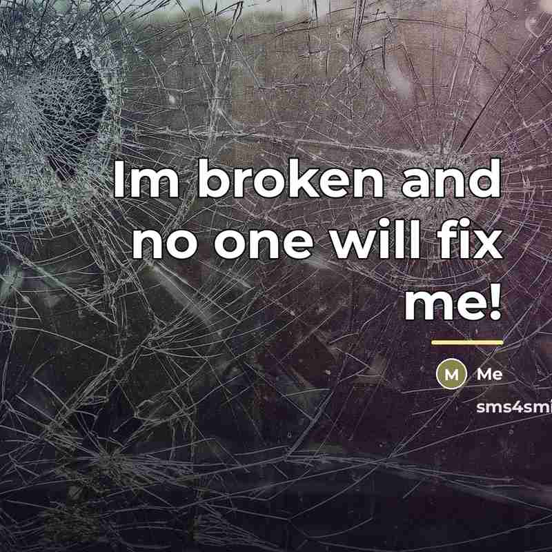 “Im broken and no one will fix me!…” quote by ME