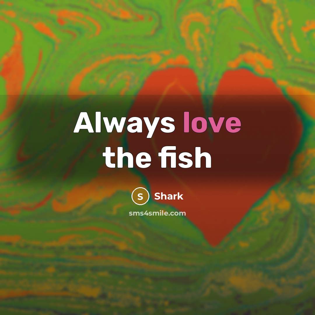 “Always love the fish…” quote by Shark