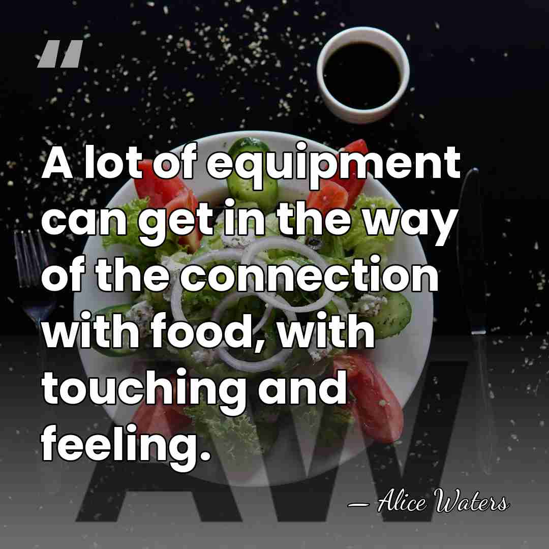 A lot of equipment can get in the way of the connection&hellip; - Alice Waters