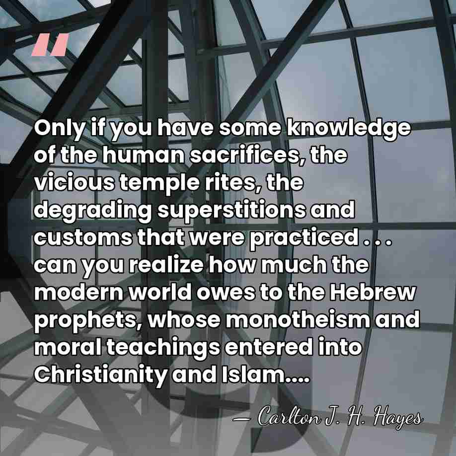 Only if you have some knowledge of the human sacrifices, the vicious&hellip; - Carlton J. H. Hayes