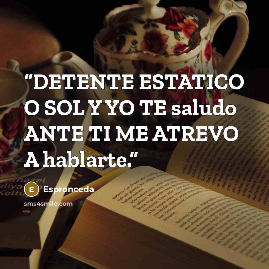 “DETENTE ESTATICO O SOL Y YO TE saludo ANTE TI ME ATREVO A hablarte.” quote by Espronceda