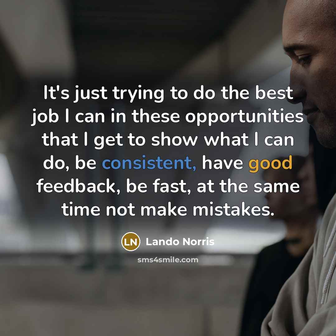 “It's just trying to do the best job I can…” quote by Lando Norris