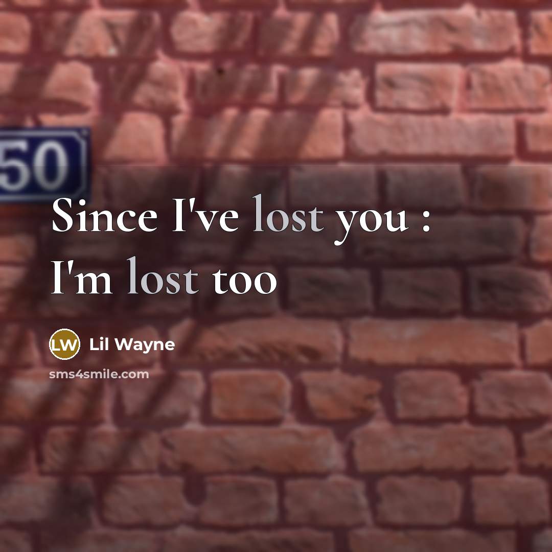 “Since I've lost you : I'm lost too…” quote by Lil Wayne