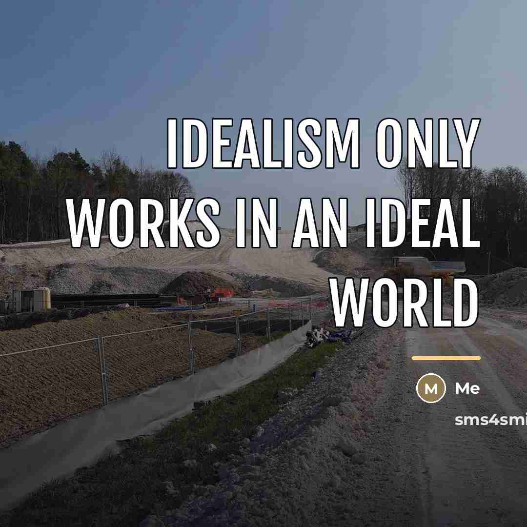 “Idealism only works in an ideal world…” quote by Me