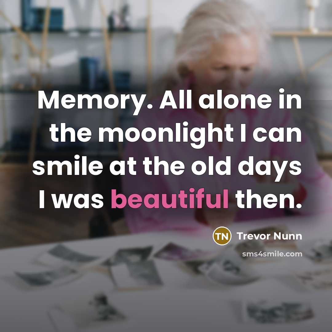 “Memory. All alone in the moonlight I can smile at…” quote by Trevor Nunn