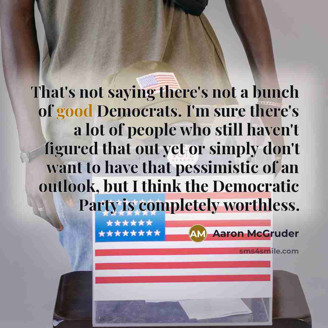 “That's not saying there's not a bunch of good Democrats.…” quote by Aaron McGruder