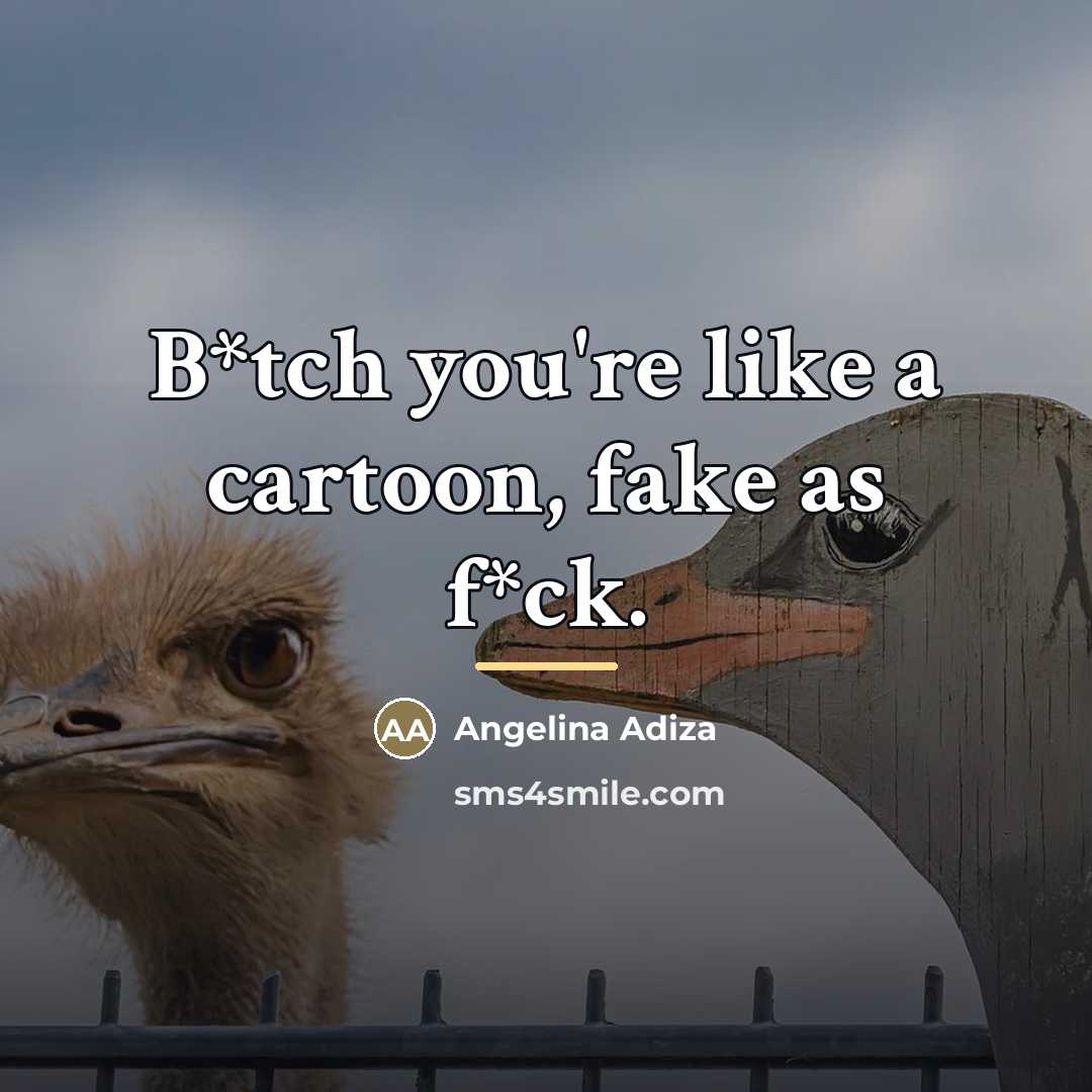“B*tch you're like a cartoon, fake as f*ck.…” quote by Angelina Adiza
