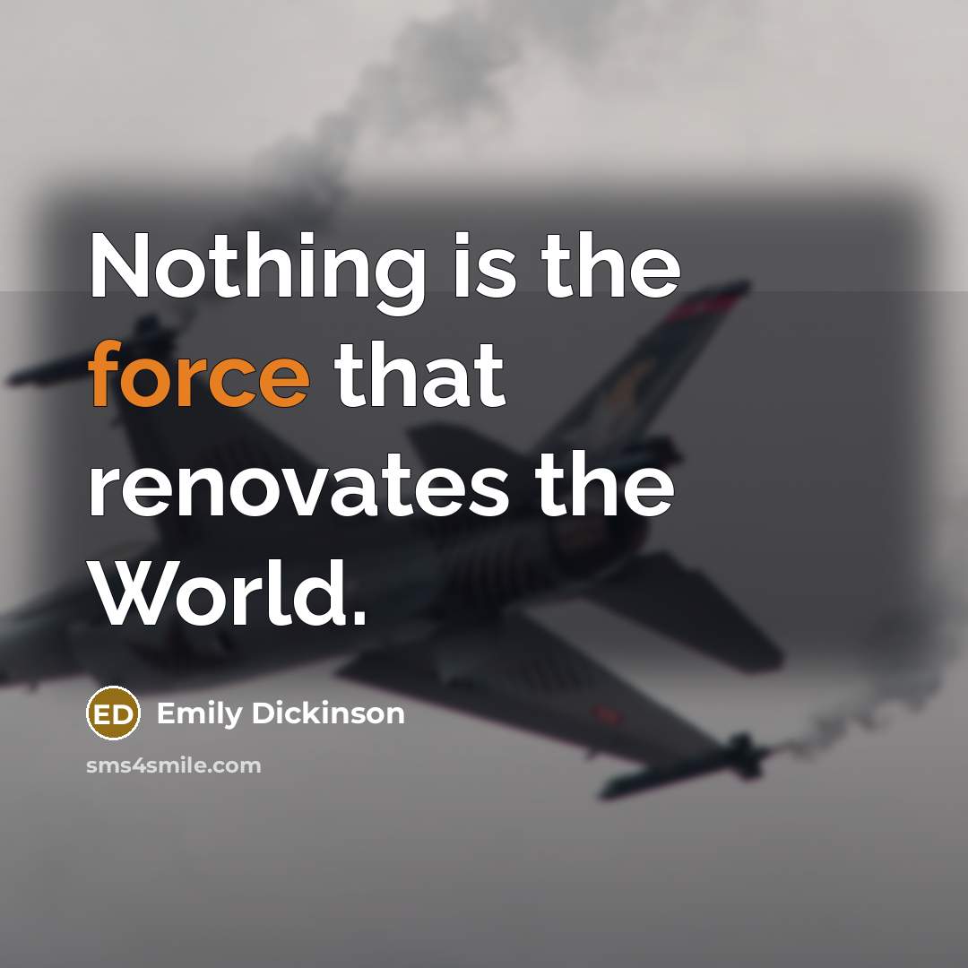 “Nothing is the force that renovates the World.…” quote by Emily Dickinson