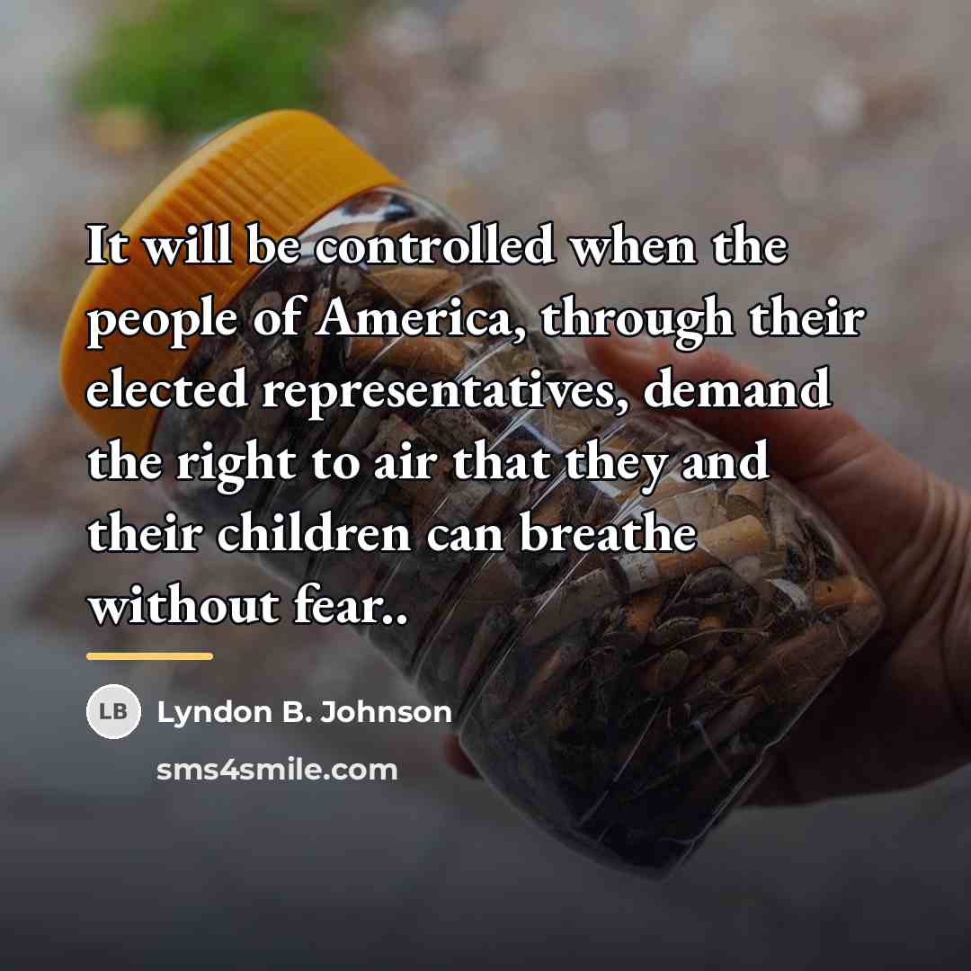 “It will be controlled when the people of America, through…” quote by Lyndon B. Johnson