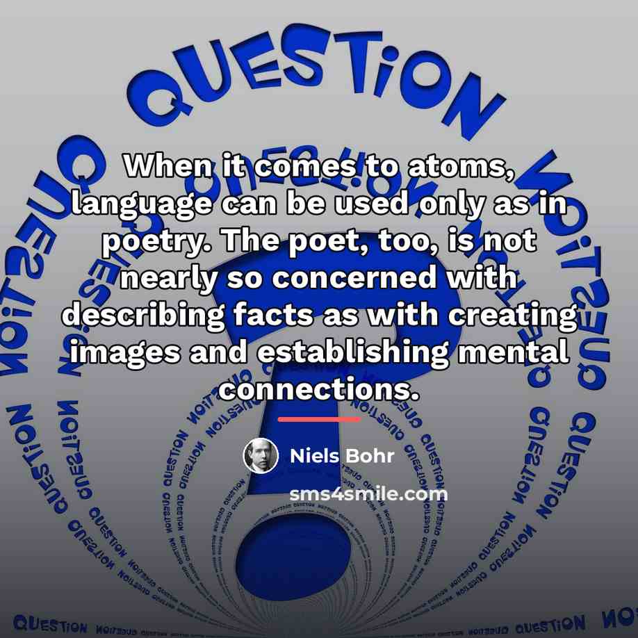 “When it comes to atoms, language can be used only…” quote by Niels Bohr