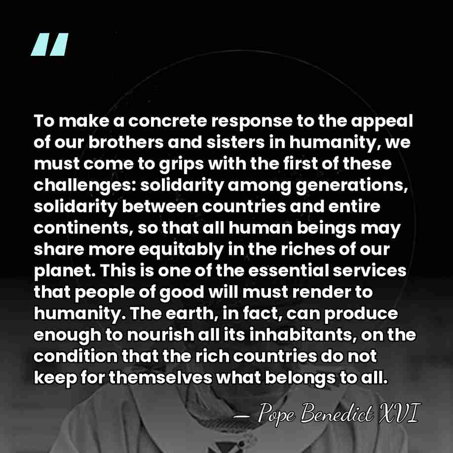 To make a concrete response to the appeal of our brothers and&hellip; - Pope Benedict XVI