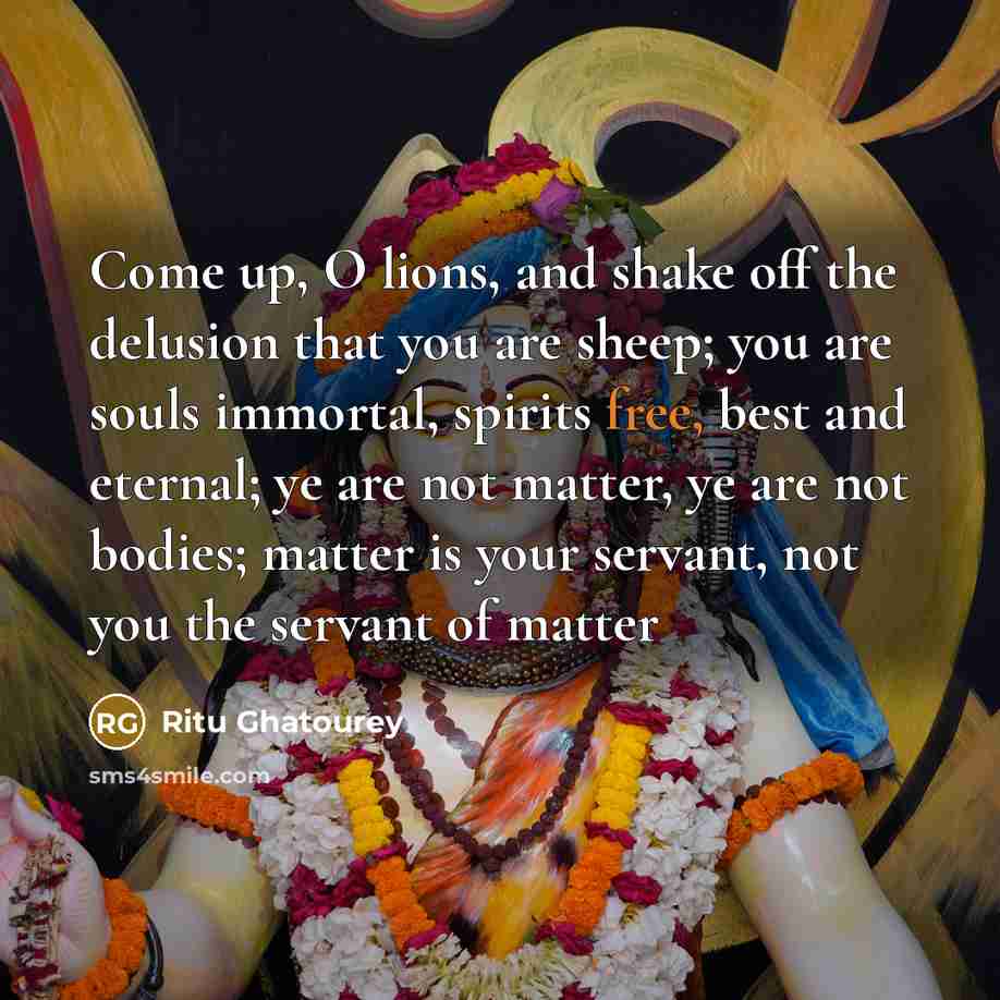 “Come up, O lions, and shake off the delusion that…” quote by Ritu Ghatourey