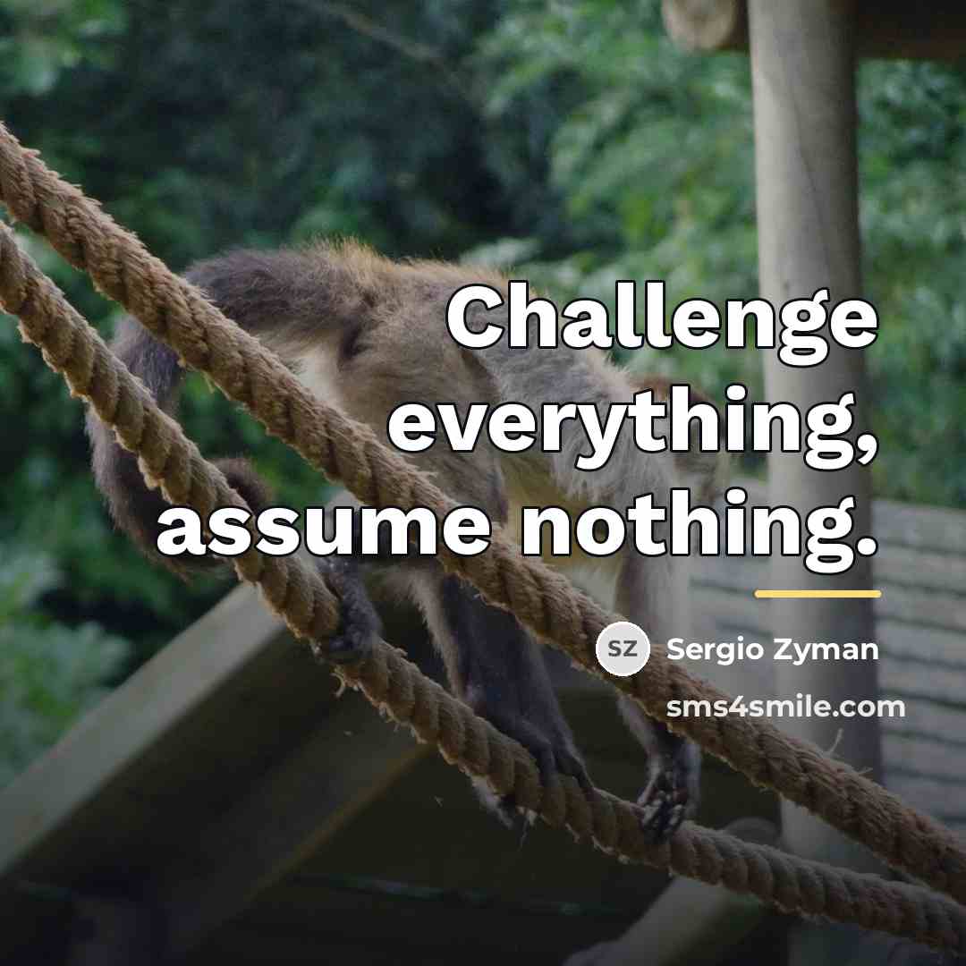 “Challenge everything, assume nothing.…” quote by Sergio Zyman