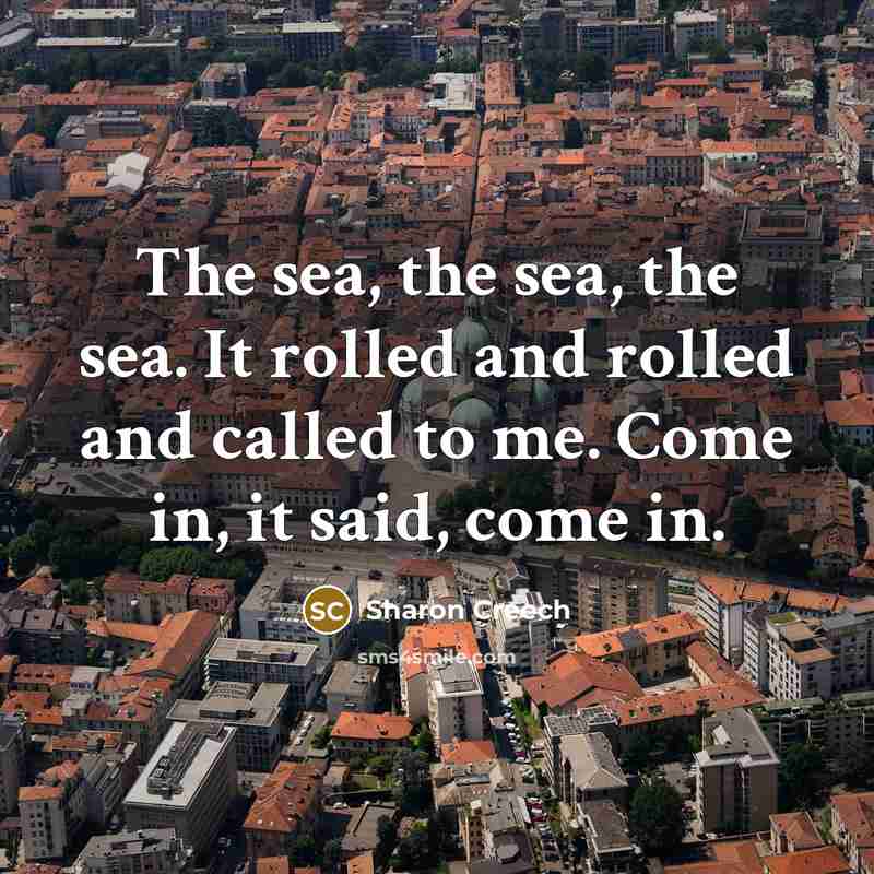 “The sea, the sea, the sea. It rolled and rolled…” quote by Sharon Creech