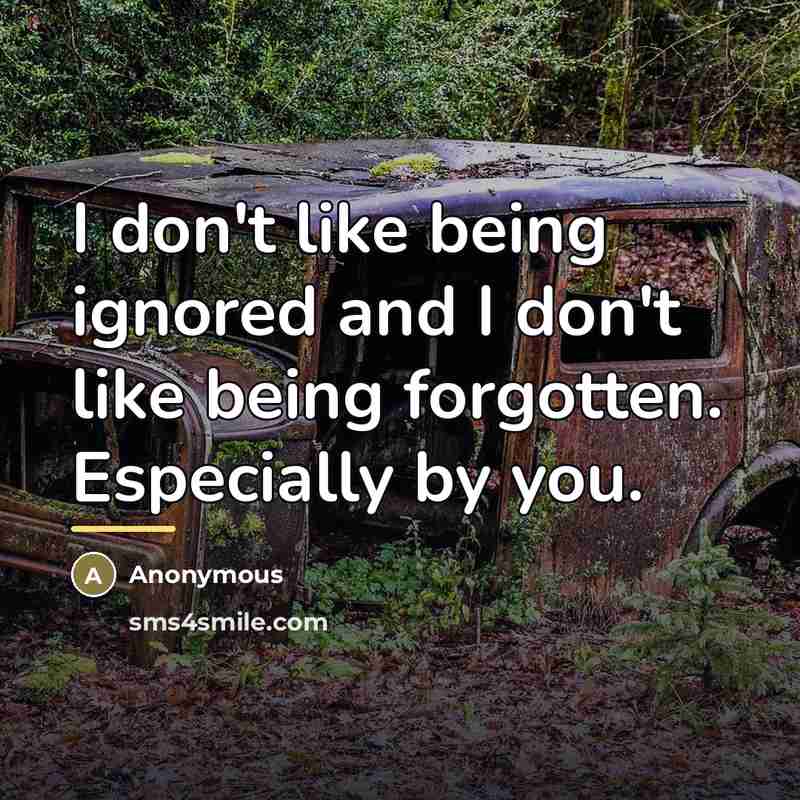 “I don't like being ignored and I don't like being…” quote by Anonymous