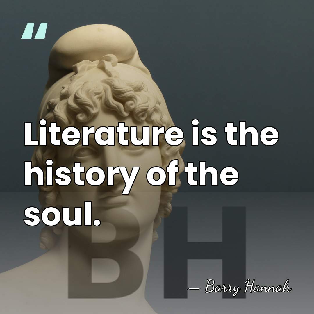 Literature is the history of the soul. - Barry Hannah