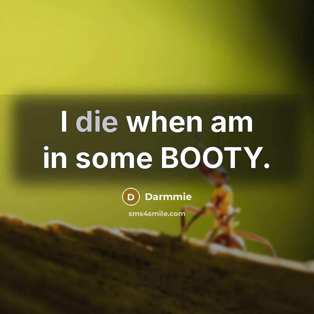 “I die when am in some BOOTY.…” quote by Darmmie