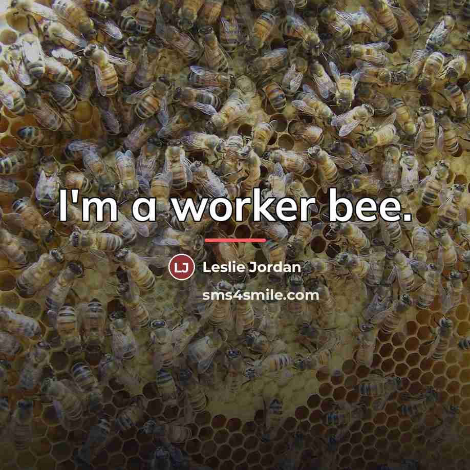 “I'm a worker bee.…” quote by Leslie Jordan