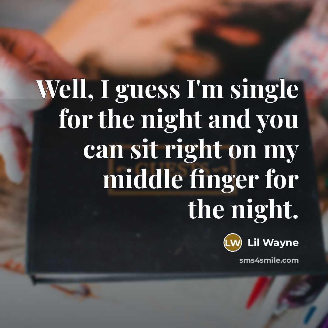 “Well, I guess I'm single for the night and you…” quote by Lil Wayne