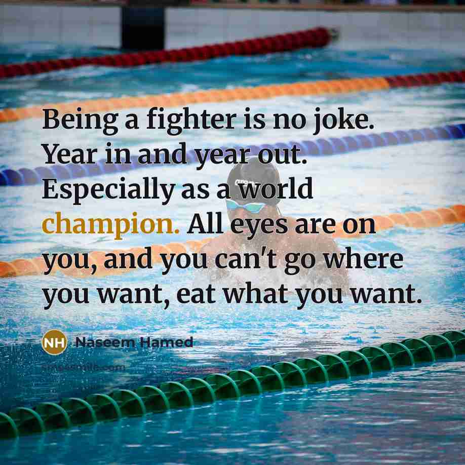 “Being a fighter is no joke. Year in and year…” quote by Naseem Hamed