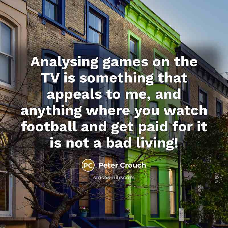 “Analysing games on the TV is something that appeals to…” quote by Peter Crouch