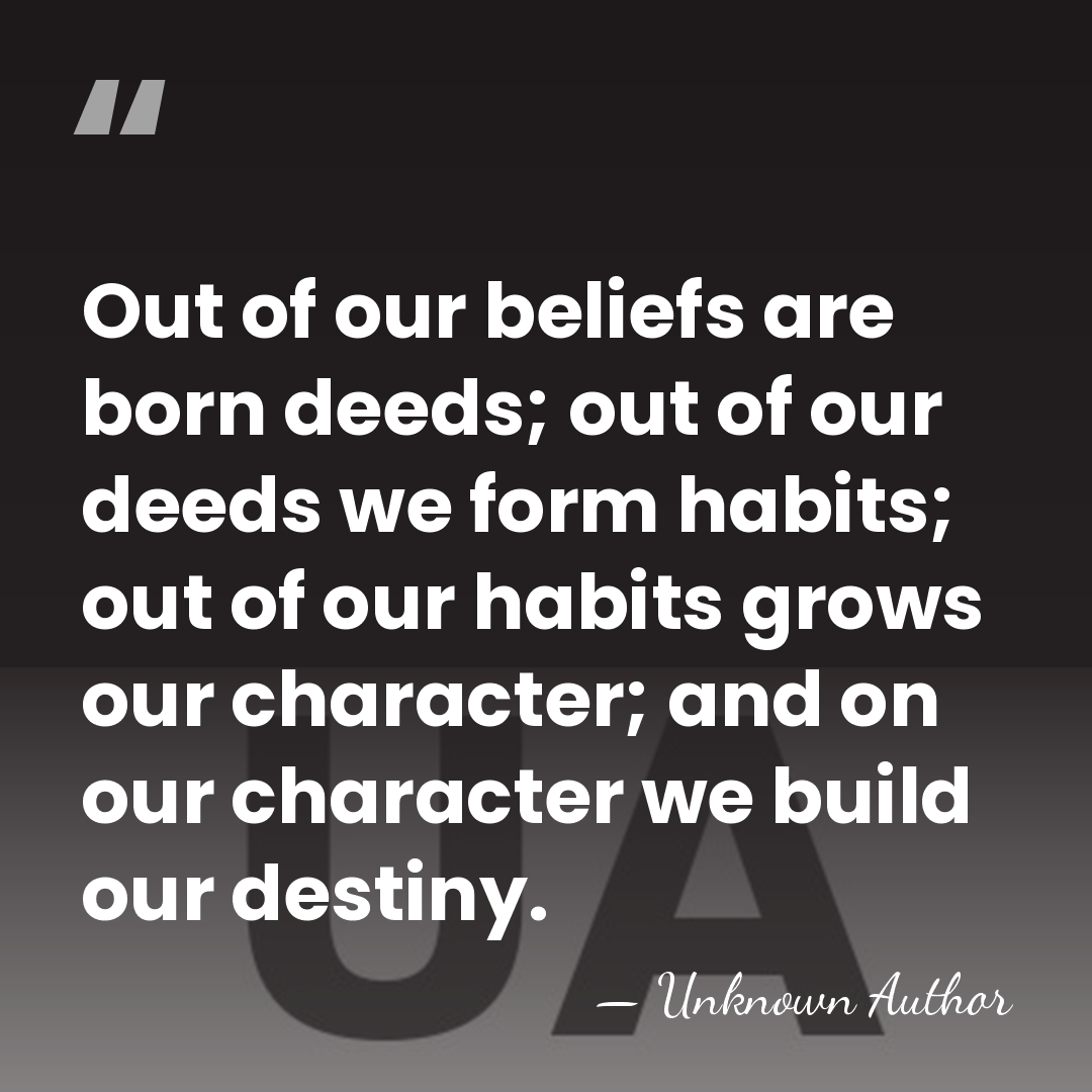 Out of our beliefs are born deeds; out of our deeds we&hellip; - Henry Hancock