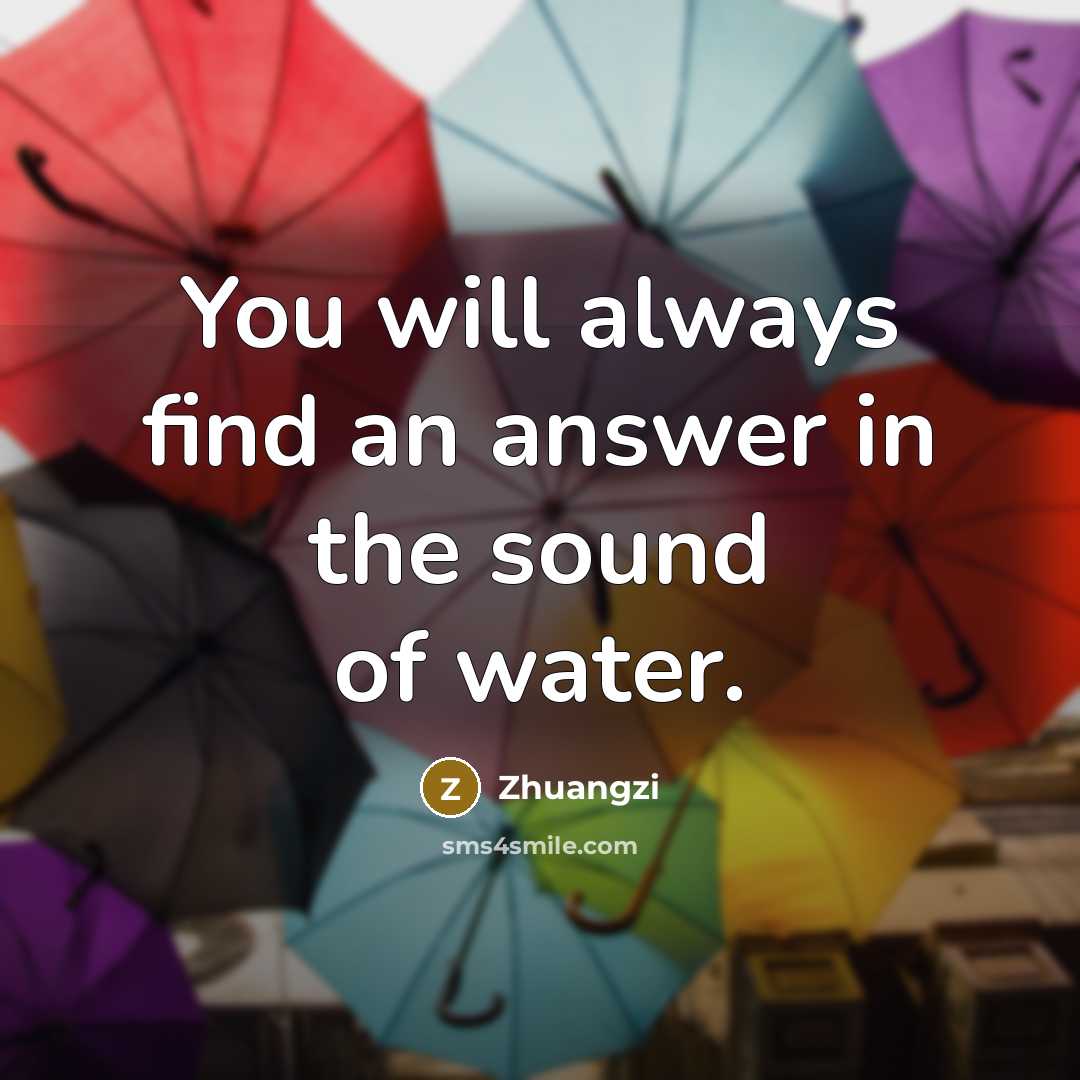 “You will always find an answer in the sound of…” quote by Zhuangzi
