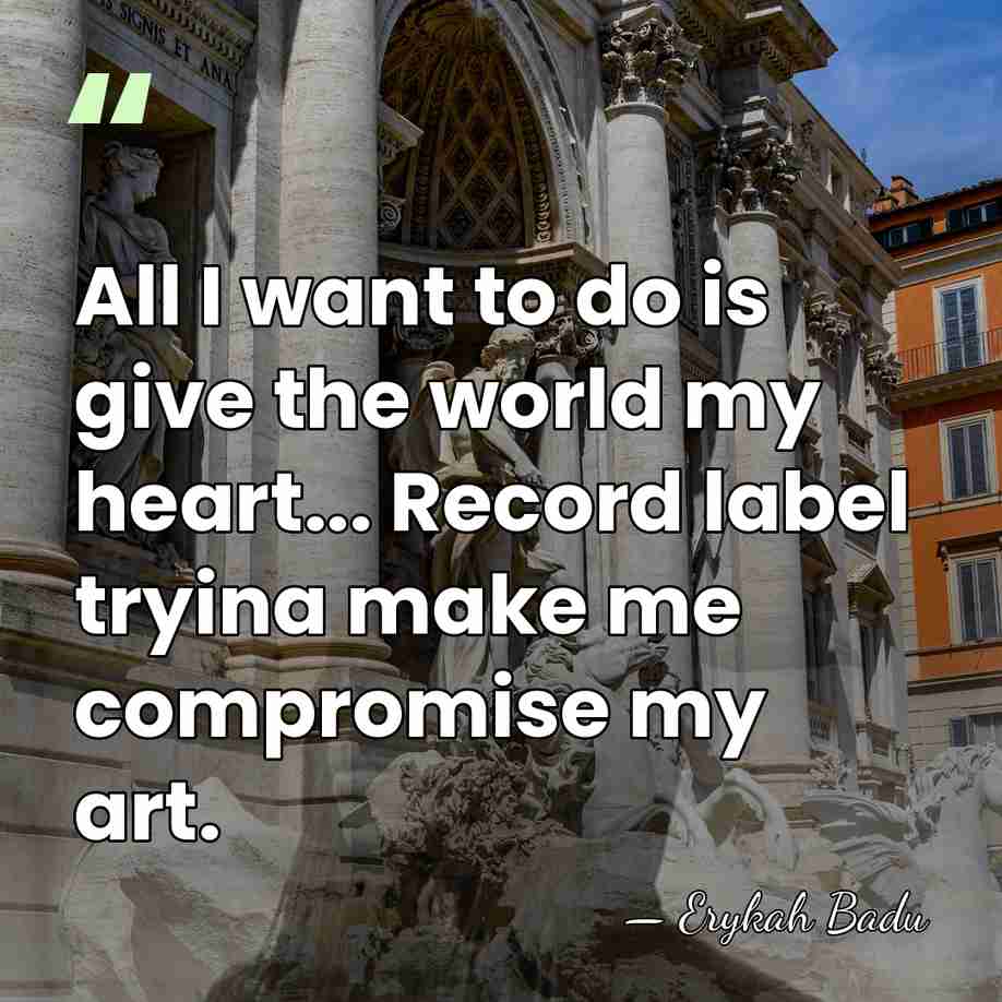 All I want to do is give the world my heart... Record&hellip; - Erykah Badu