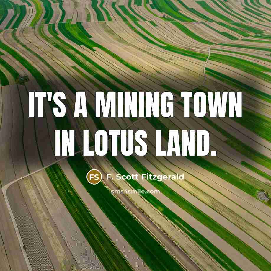 “It's a mining town in lotus land.…” quote by F. Scott Fitzgerald