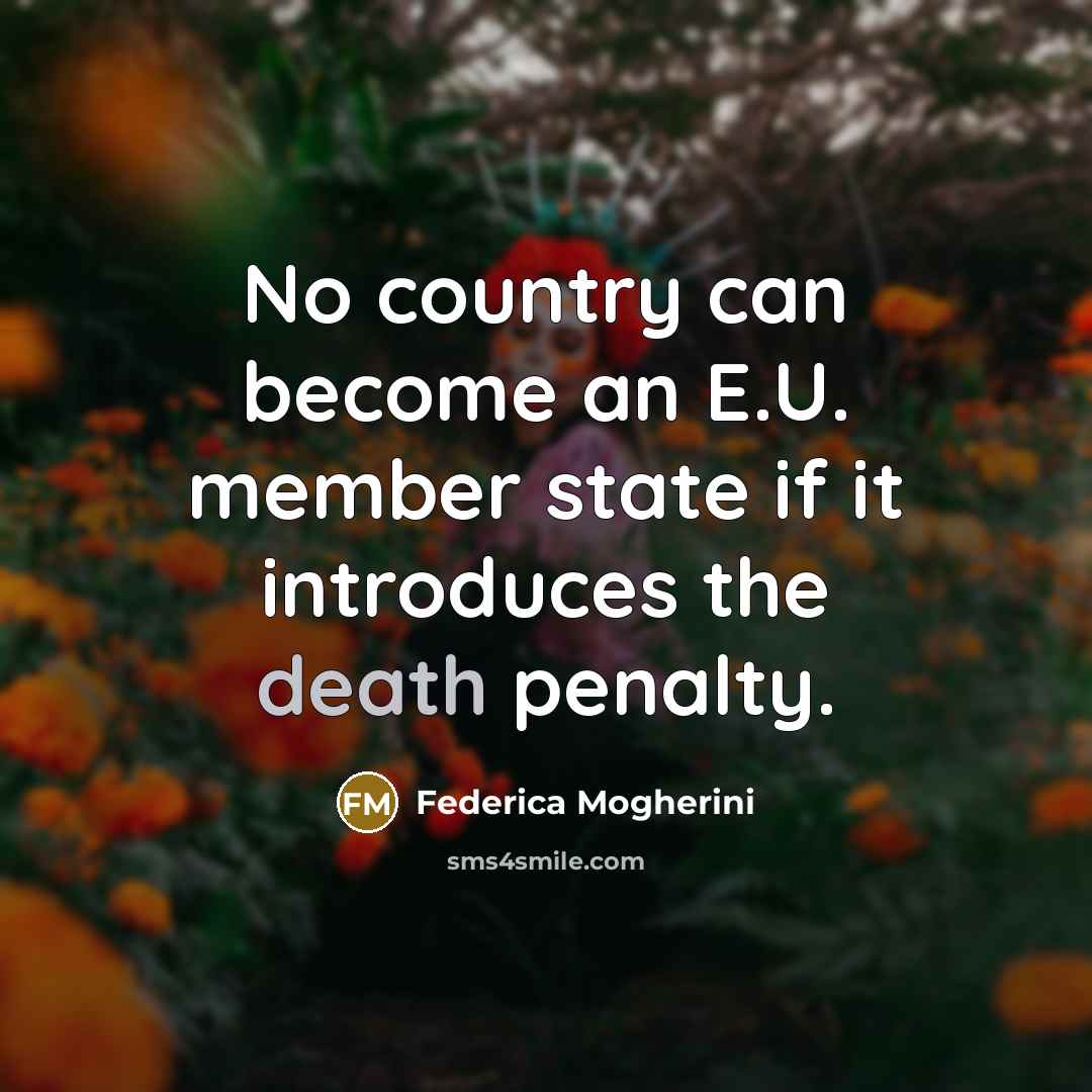 “No country can become an E.U. member state if it…” quote by Federica Mogherini